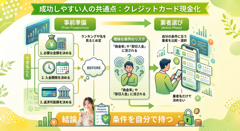 クレジットカード現金化優良店の共通点